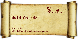 Wald Anikó névjegykártya